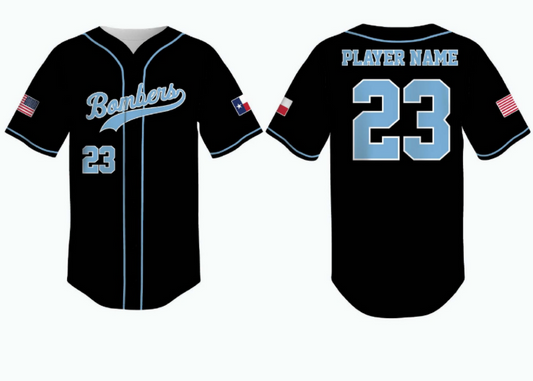 Team Black Full Button Jersey