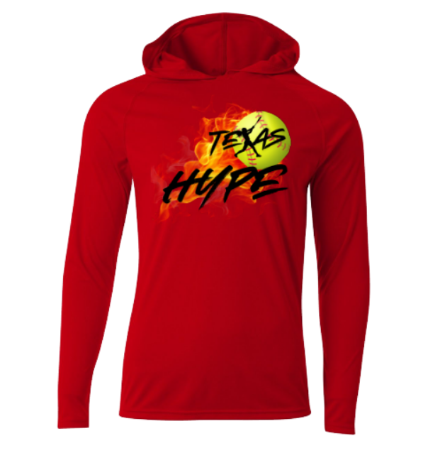 Long Sleeve Texas Hype Softball Tee, Texas Hype Hooded Tee, Hype Softball Shirt