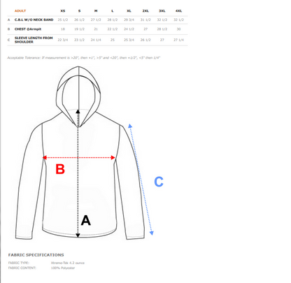 Wranglers Baseball Blue DriFit Long Sleeve Hooded Shirt – Performance Baseball Hoodie Tee