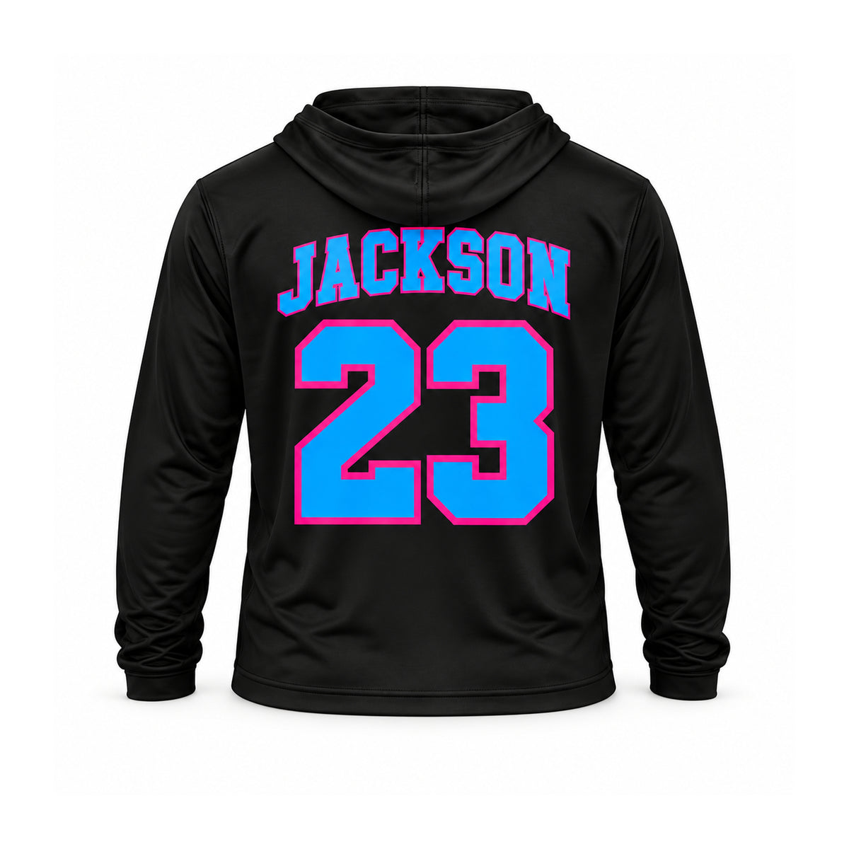 Swish Squad Personalized Hooded Performance Shirt – Black