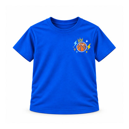 Swish Squad Crown & Basketball Tee – Royal Blue — front view