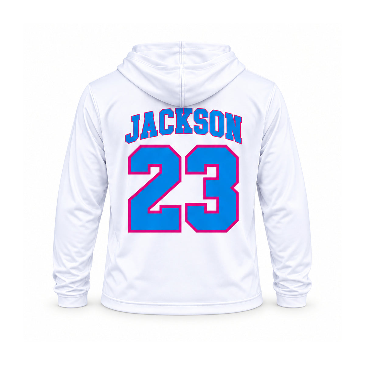 Swish Squad Personalized Hooded Performance Shirt – White