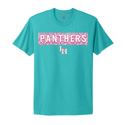 Panthers Paisley Tee, Tahiti Blue Paisley Tshirt, Panthers Pink Tshirt, Paisley Baseball Shirt