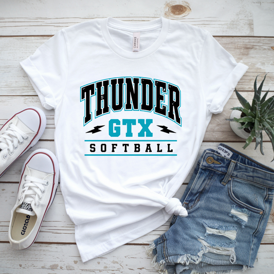 GTX Thunder Softball White Bella+Canvas Tee