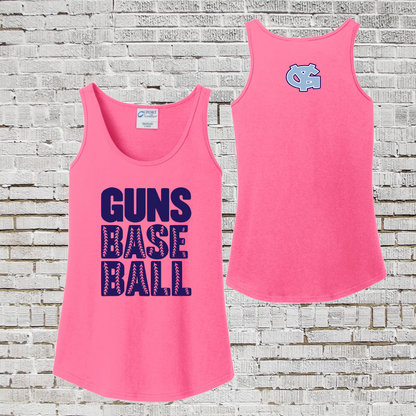Young Guns Baseball Tank Top, Guns Baseball Shirt, YG Pink Tank, Young Guns Womens Shirt