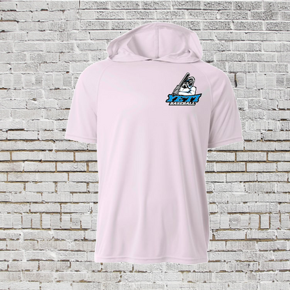 Drifit Yeti Baseball Baseball Hooded Tshirt, White Yeti Baseball Tee, Yeti Baseball Logo Shirt