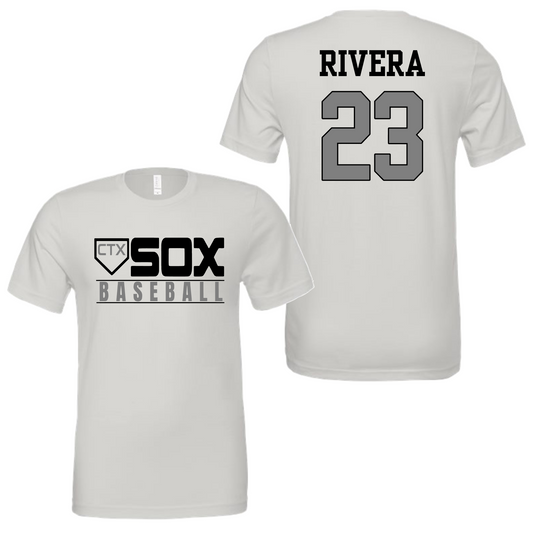White CTX SOX Practice Shirt, Sox Baseball Practice Jersey, CTX Sox Baseball Tee