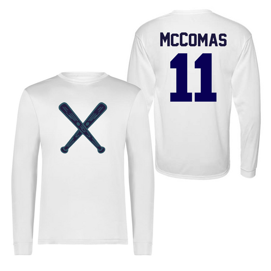 Stix Bat Logo Shirt, Stix Softball Tee, Player Name and Number Tshirt, Long Sleeve White Stix