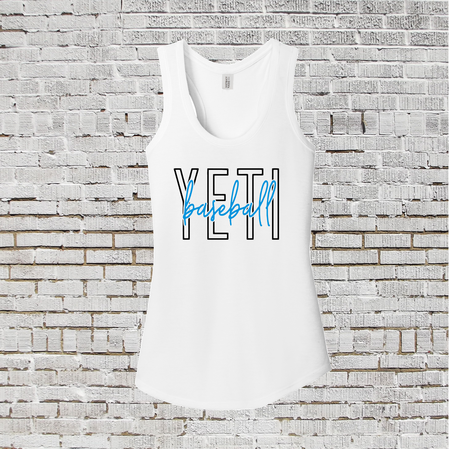 Yeti Baseball Tank Top, Yeti Baseball Tee, Yeti White Tank, Yeti Womens Shirt