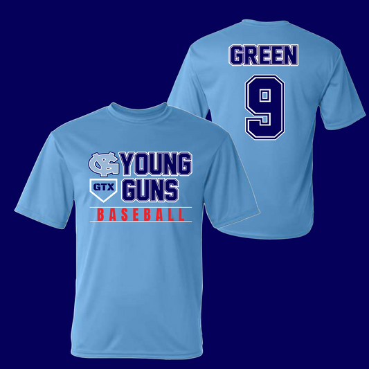 Young Guns Practice Shirt, Young Guns Baseball Practice Jersey, Young Guns Baseball Tee, Blue Young Guns Shirt