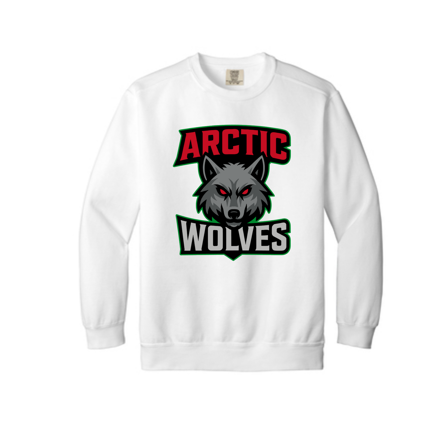 White Arctic Wolves Sweatshirt, Arctic Wolves Hockey Crewneck Sweatshirt