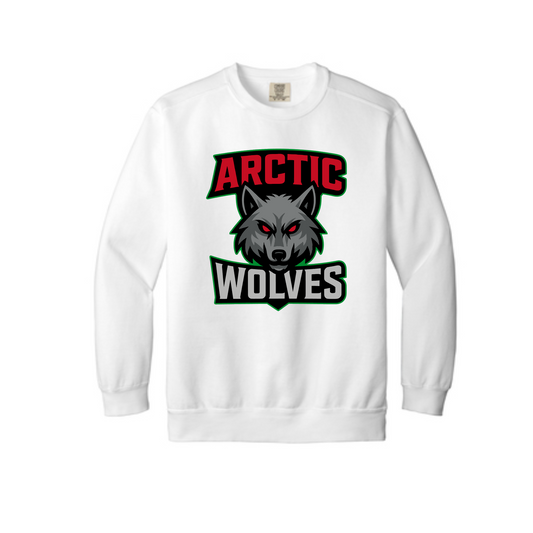 White Arctic Wolves Sweatshirt, Arctic Wolves Hockey Crewneck Sweatshirt