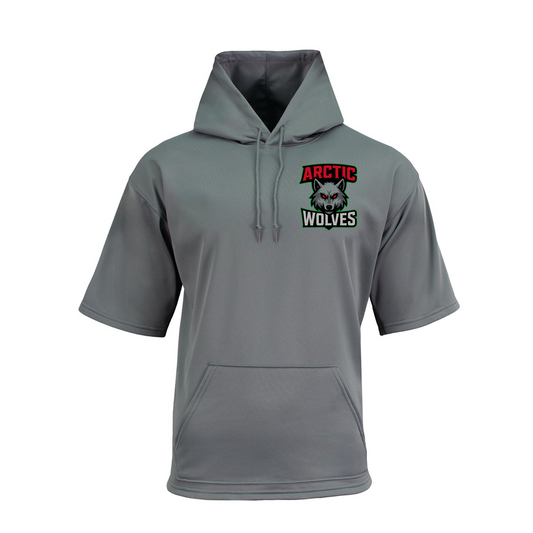 Short Sleeve Arctic Wolves Hoodie, Charcoal Arctic Wolves Hockey Sweatshirt