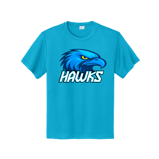 Blue Hawks Baseball Tee, Hawks Baseball Shirt, Short Sleeve Hawks Drifit Shirt