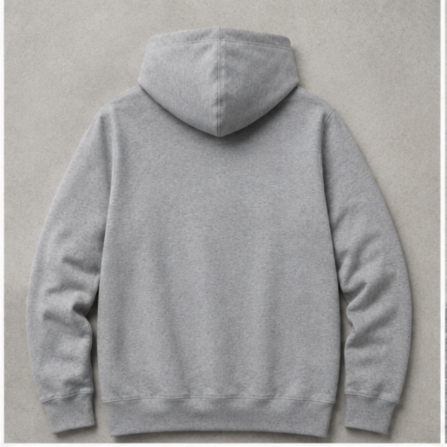 back of athletic gray sweatshirt