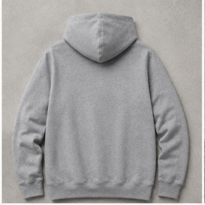 back of athletic gray sweatshirt