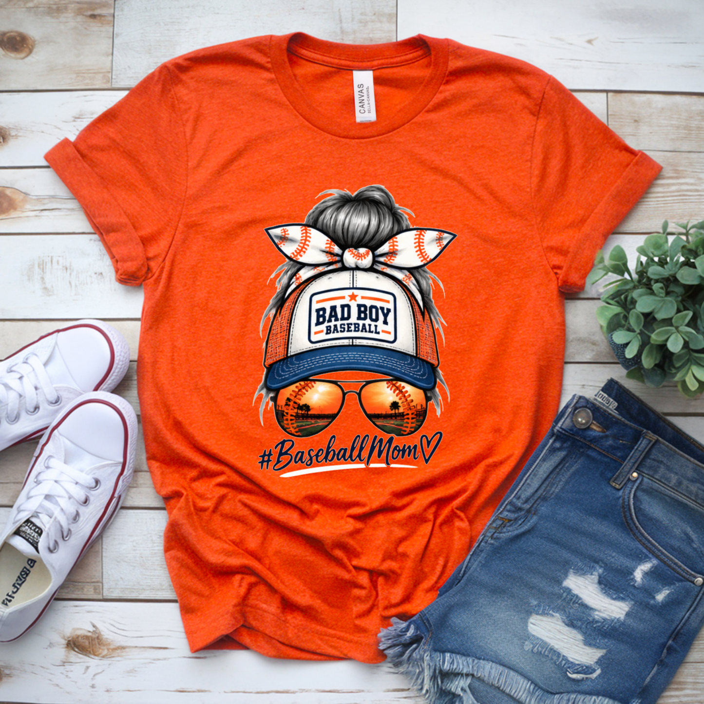 Orange Bad Boy Baseball Bella and Canvas Tee