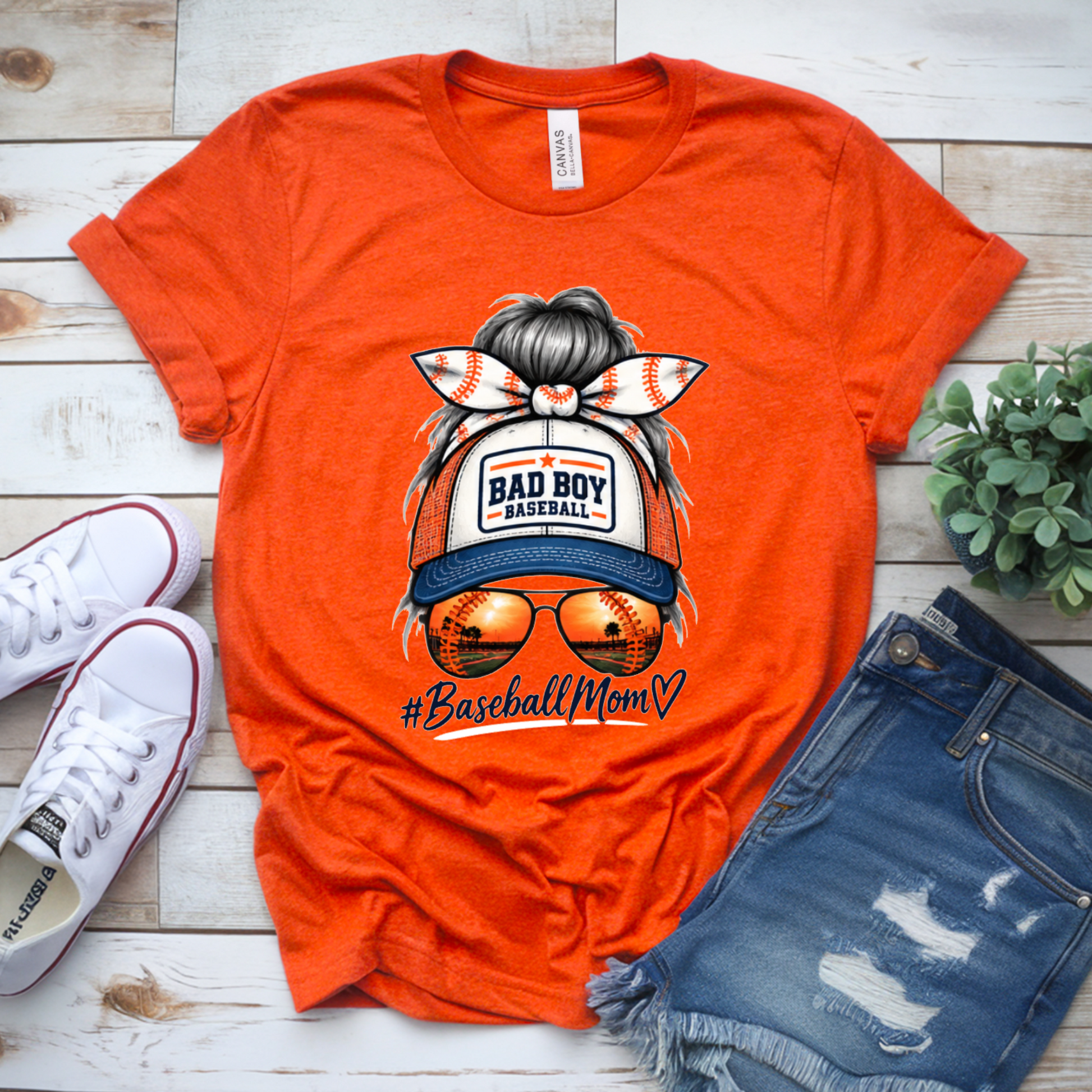Orange Bad Boy Baseball Bella and Canvas Tee