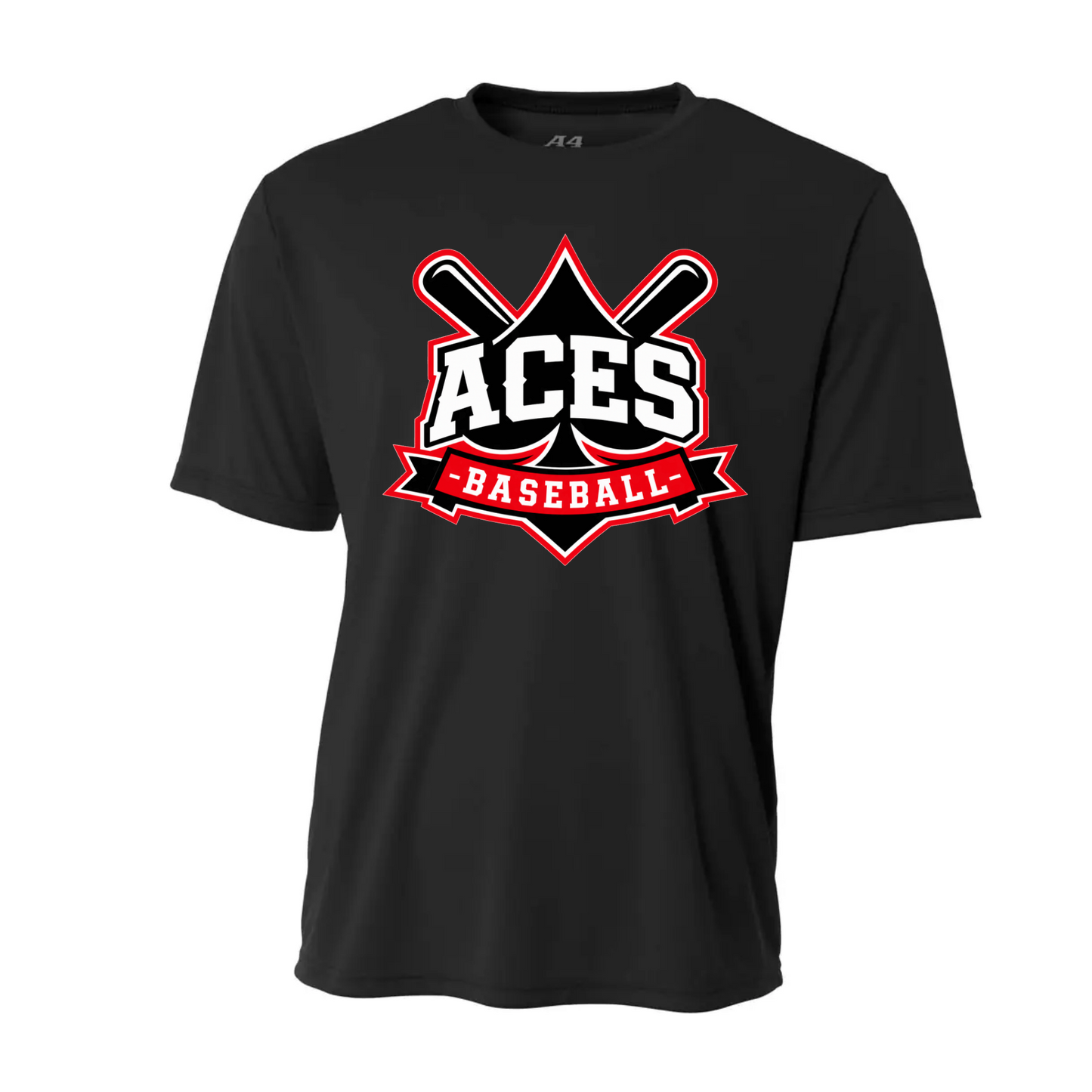 Black Aces Baseball Performance Tee