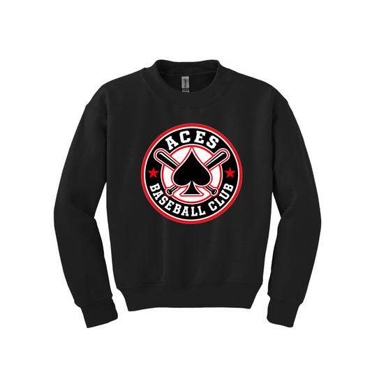Aces Baseball Black Crewneck Sweatshirt