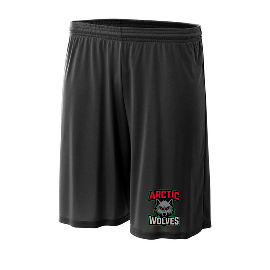 Black Arctic Wolves Training Shorts, Hockey Training Shorts
