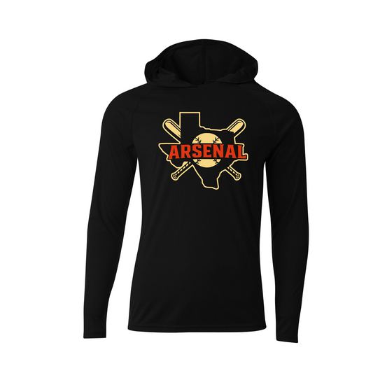 Arsenal Black Hooded Shirt, Long Sleeve Arsenal Baseball Tee, Arsenal Baseball Spiritwear