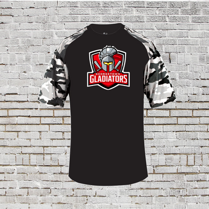 Camo Gladiators Baseball Tee, Baseball Gladiators Shirt, Georgetown Gladiators Drifit TShirt