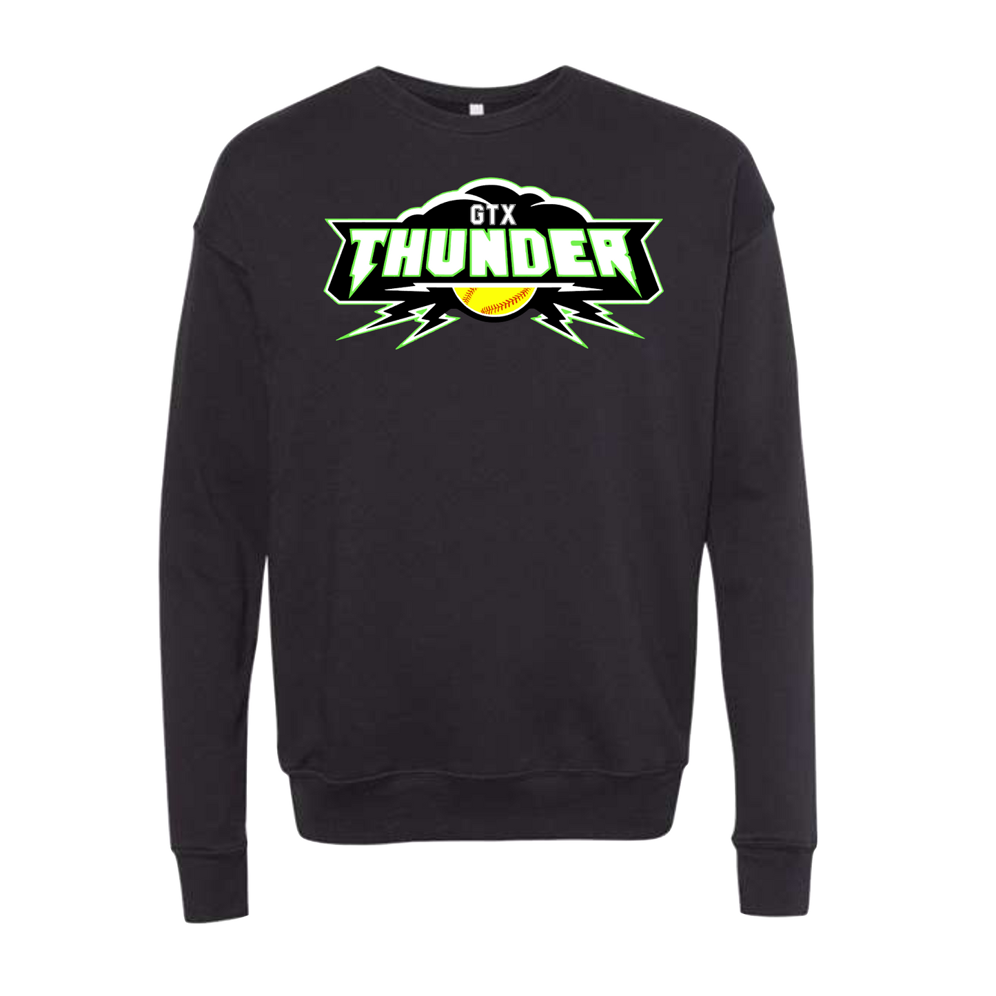 Gtx Thunder Softball Crewneck Sweatshirt, Lime Thunder Softball Sweatshirt, Georgetown Thunder Softball Shirt