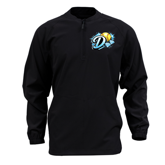 Long Sleeve Black Jacket – Diamonds Softball Logo | Team Warm-Up Top