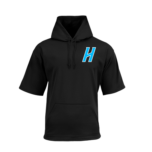 Black Short Sleeve Fleece Hawks Baseball, Baseball Hawks Sweatshirt, Hawks Baseball Hoodie