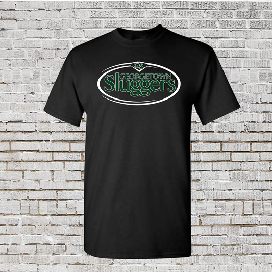 Black Georgetown Sluggers Tshirt, Sluggers Baseball Spiritwear