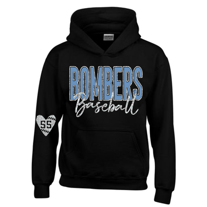 Glitter Bombers Baseball Sweatshirt, Black Bombers Sweatshirt, White Bombers Sweatshirt, Blue Bombers Sweatshirt