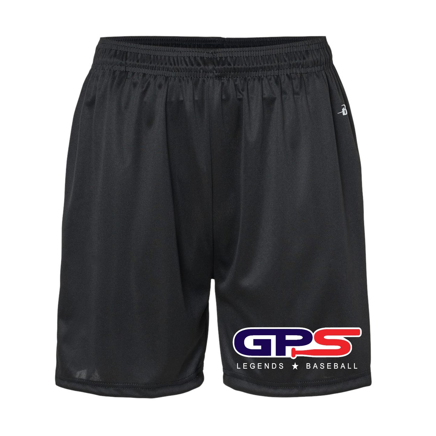 GPS Legends Black Drifit Shorts, Legends Baseball Shorts, GPS Baseball Shorts