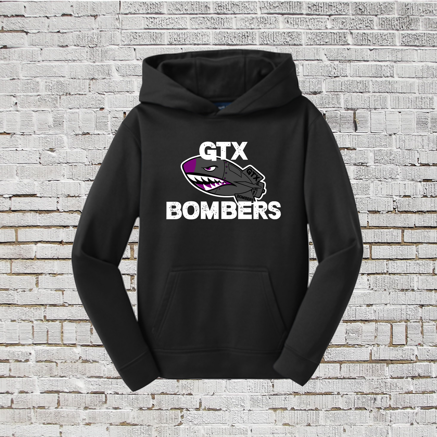 Bombers Black Hoodie, GTX Bombers Hoodie, GTX Bombers Softball Sweatshirt