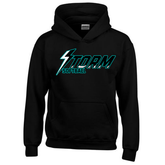 Storm Softball Cotton Hoodie, Black Storm Hoodie, Storm Softball Sweatshirt