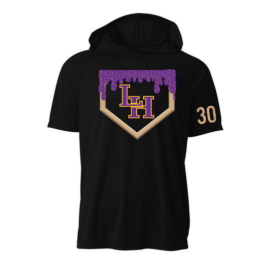 Short Sleeve Liberty Hill Drip Homeplate Hoodie Tee, Panthers Ice Cream Drip Baseball Spirit Wear, Liberty Hill Panthers Ice Cream Shirt