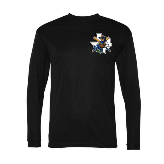 Black Bluebonnet Bandits Baseball Long Sleeve Tee