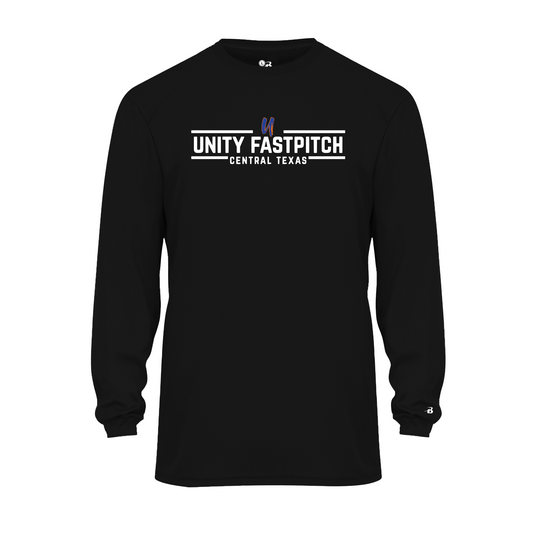 Black DriFit Long Sleeve Unity Fastpitch Shirt – Logo | Performance Softball Training Tee