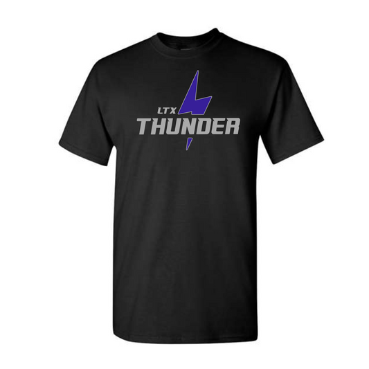 Black Short Sleeve Thunder Baseball Tee, Baseball LTX Thunder Shirt, Thunder Baseball Tee