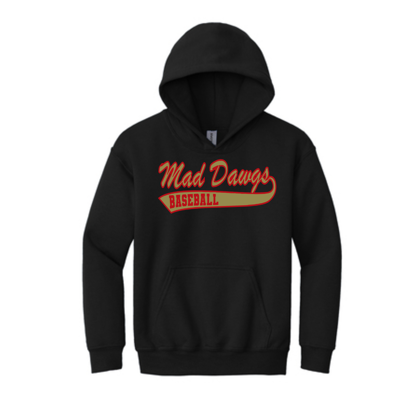 Mad Dawgs Baseball Hoodie, Black Mad Dawgs Sweatshirt, Mad Dawgs Baseball Top