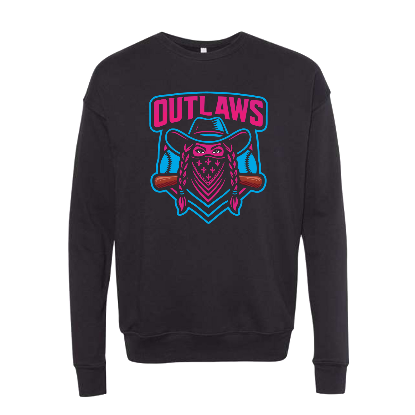 Outlaws Softball Cowgirl Crewneck Sweatshirt | Outlaws Softball Spirit Sweatshirt | Softball Mom Game Day Crewneck