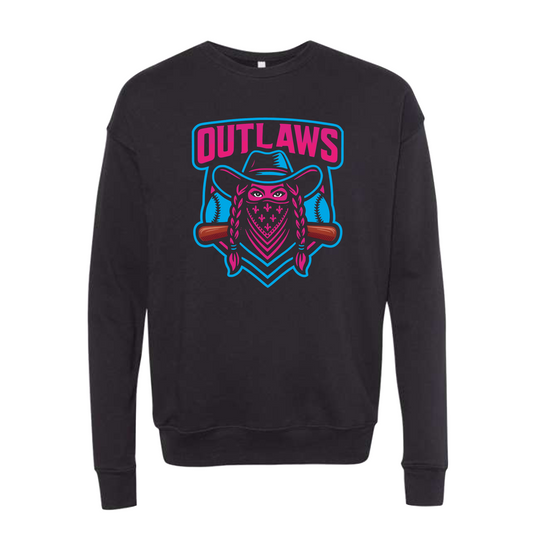 Outlaws Softball Cowgirl Crewneck Sweatshirt | Outlaws Softball Spirit Sweatshirt | Softball Mom Game Day Crewneck
