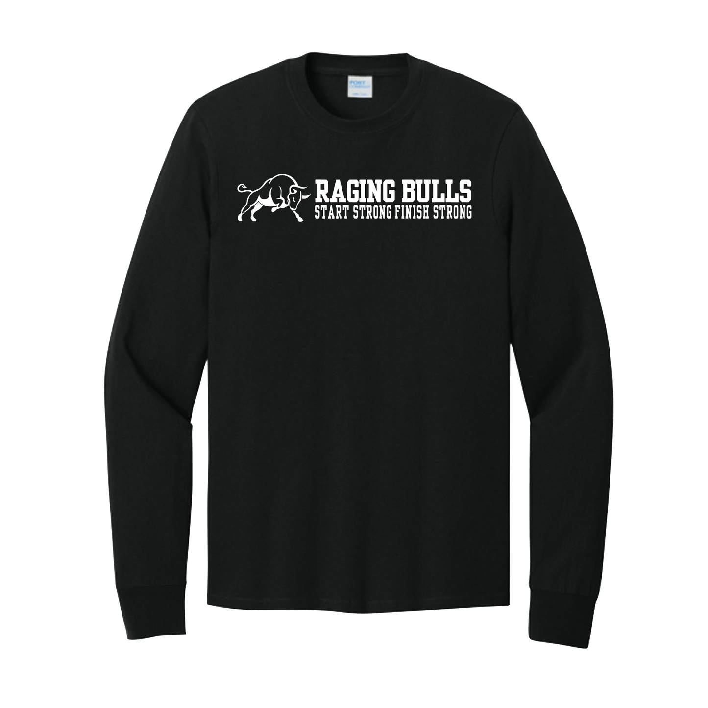 Raging Bulls “Start Strong Finish Strong” Black Game Day Tee