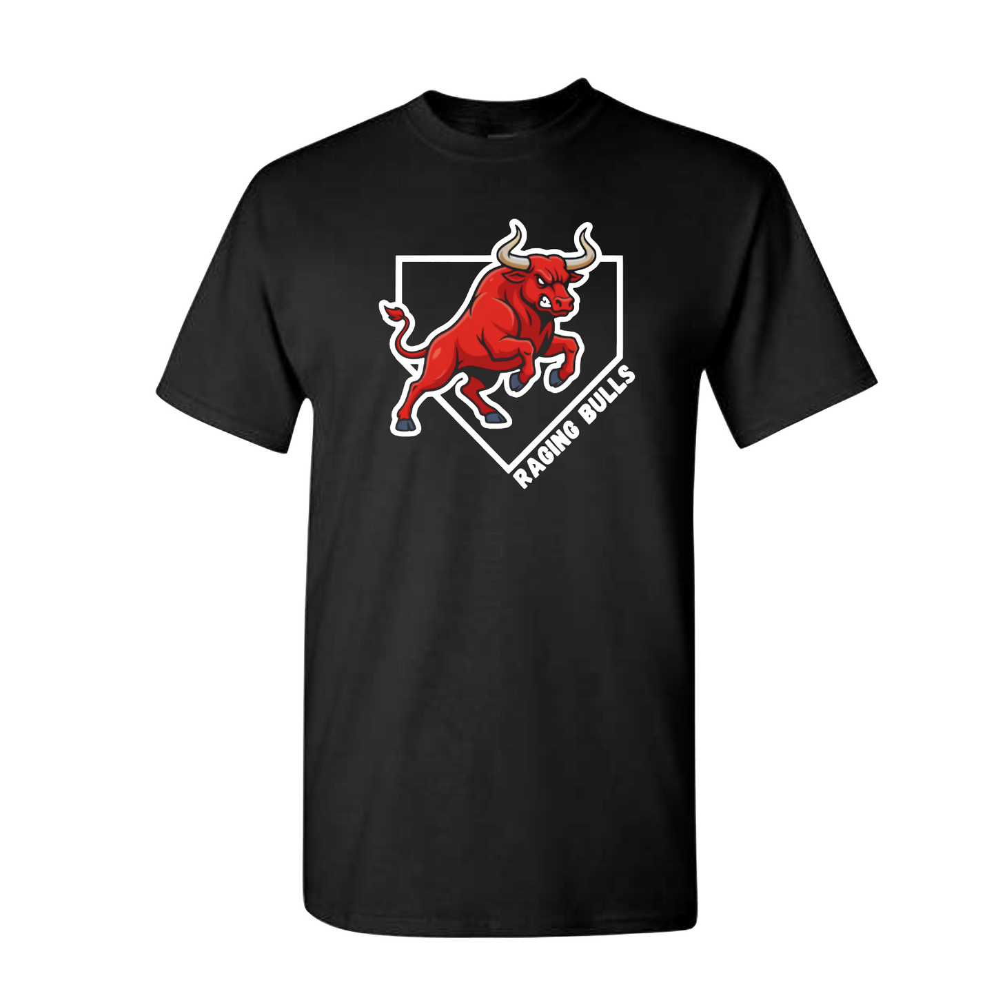 Raging Bulls Baseball Mascot Plate Tee