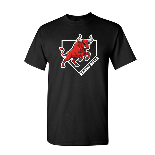 Raging Bulls Baseball Mascot Plate Tee