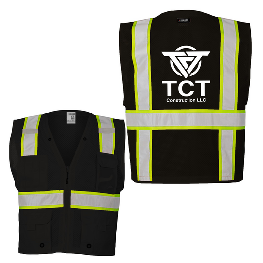 TCT Construction Safety Vest, Short Sleeve TCT Safety Vest, TCT Construction Apparel