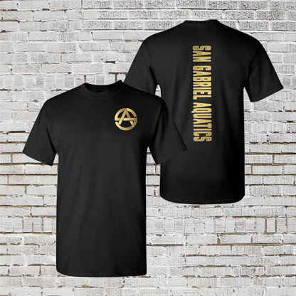 SGA Logo Tshirt, Black San Gabriel Aquatics Tee, Black SGA Swim Shirt