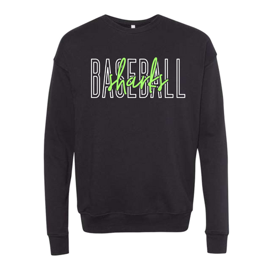 Sharks Baseball Script Classic Crewneck Sweatshirt