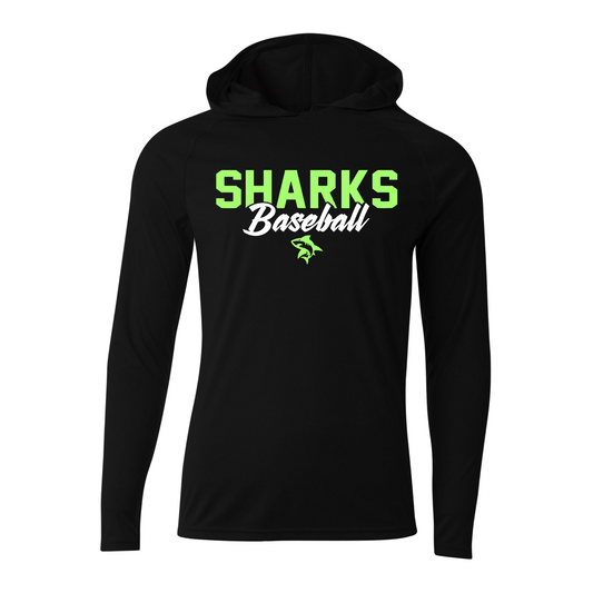 Sharks Baseball Shark Logo Long Sleeve Hooded Tee