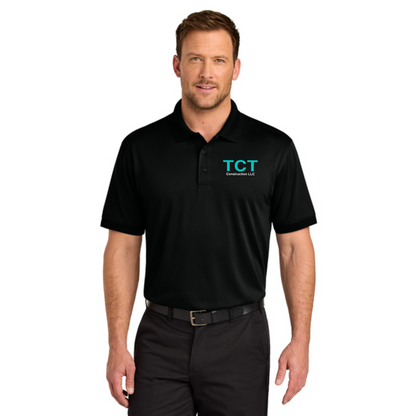 Charcoal TCT Construction Performance Polo, Short Sleeve TCT Shirt, TCT Construction Drifit